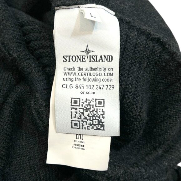 Stone Island Wool Roll Neck Cowl Sweater Gray Large Pre-Owned - Picture 11 of 14
